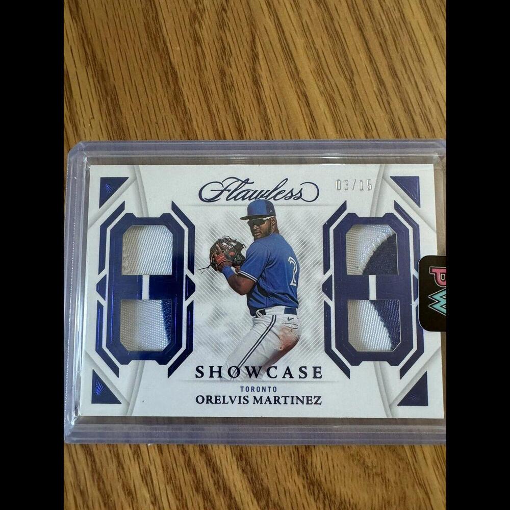 Orelvis Martinez 2023 Panini Flawless Showcase Sapphire Quad Patch Rookie #d /15